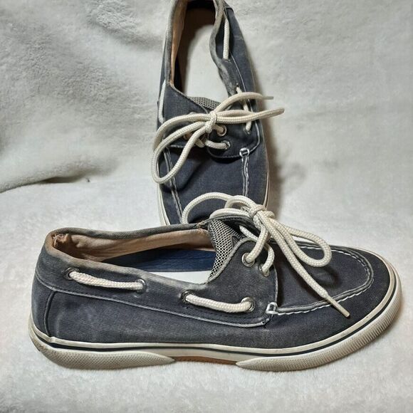 Sperry Top Sider Mens Boat Shoes Slip On Casual Grey/Blue Canvas 0777914 Sz 7 - Picture 5 of 12